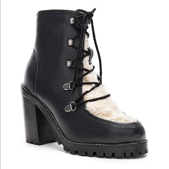 Check Genuine Leather Lace Up Lug Hiker Boot - Picture 4 of 8